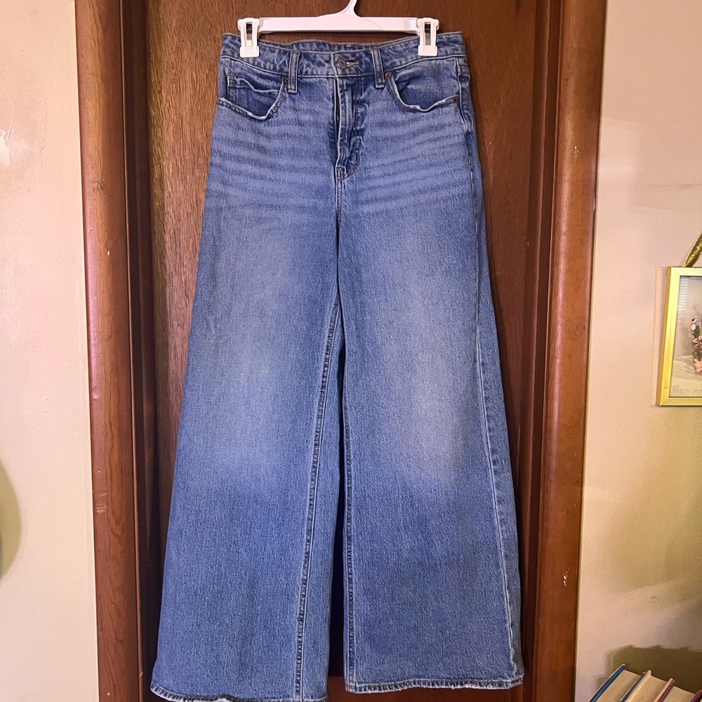 Old Navy Blue Wide-Leg Flare Jeans